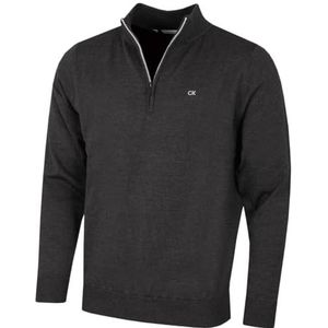 Calvin Klein Heren Campus 1/2 Zip Soft Feeltrui - Antraciet/Zilver - L