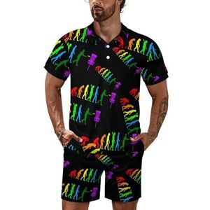 Evolution Disc Golf Poloshirt voor heren, set met korte mouwen, trainingspak, casual strandshirts, shorts, outfit, M