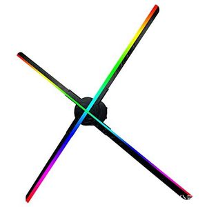 3D Hologram Fan, Hologram Fan Projector, Naked Eye 3D Holografische Projectie Reclame Machine Wandmontage Stereo Ventilator Splicing Screen LED Roterende Opgeschorte Luchtbeelding voor Winkel/Bar/Kers