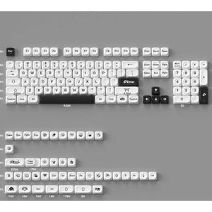 QPSJXN Minimalistisch zwart - wit PBT keycapset voor mechanische toetsenborden Engels en Duits MOA-profieltyping (Engels)