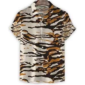 T Shirts Men Leopard Shirt Men 3D Printed Tiger Stripes Short Sleeves Tops Blouse Casual Summer Loose Shirts-Shirts-Zxa33496-Xl