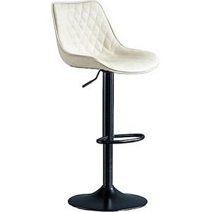 Barkrukken Barkrukken Met Pu-lederen Kussen Barstoelen Hoge Rugleuning Tegenkrukken Verstelbare Draaibare Barstoelen Barstoel Bistrokruk (Color : White, Size : 1Pieces)