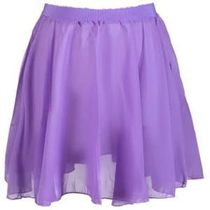 WJIAYAO Ballet Rok Dans Ballet Rok Voor Volwassen Kinderen Chiffon Pure Kleur Bloemenprint Praktijk Dans Jurk Vrouwen Ballet Jurk, Paars1, L(Height 125-160cm)