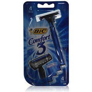 BIC Mens Comfort 3 Advance Shavers for Men with Sensitive Skin - 4 units each Pack.
