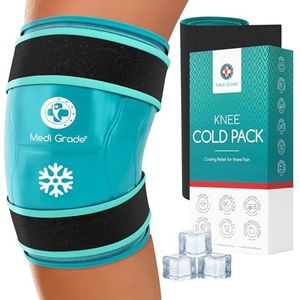 Medi Grade Knie-Icepack - Herbruikbare Ijszak voor Blessures, Herstel na Operaties - Dubbelzijdig Koud Kompres met Koudebehoudbandage - Flexibele Ice Pack Knie voor Beenblessures, Kniepijn