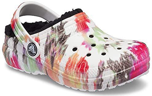 Crocs Classic Lined Tie-Dye Clog K, uniseks, Zwart Multi, 27/28 EU