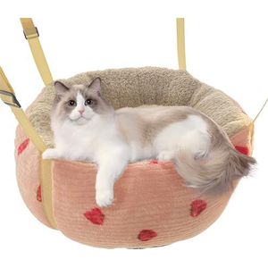 Kitten hangmat, huisdier kat hangmat - Warme pluizige hangmat voor kleine huisdieren - Met antislipbasis, verstelbare riemen en haken, pluche kattenschommelhangmat Bittu