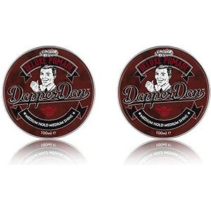 Dapper Dan Deluxe Pomade, Medium Hold Medium Shine, Citrus & Vanilla Fragrance, 2 x 100ml