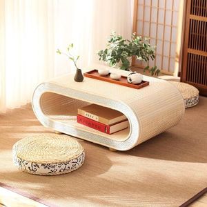 Multifunctionele klaptafel, Bamboe Japanse gebogen theetafel, rotan salontafel, lage vloertafel, tatami met opbergruimte for de woonkamer(Trumpet+2 Black Flower Bushels,23.62""Lx17.72""Wx13.78""H(60x45x3