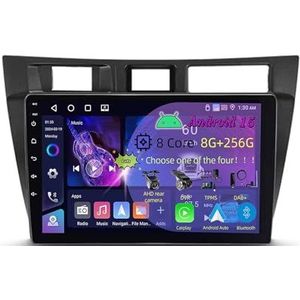9 Inch 2 Din Android 15 Autoradio voor Toyota Mark II 9 GX110 2000-2007 met CarPlay AHD Omgekeerd beeld Bediening op het stuur Bluetooth GPS navigatie FM Radio WiFi(C2 3+32G)