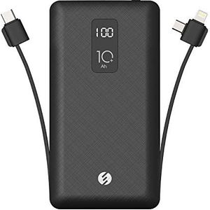 S-link IP-T100C 10000mAh Lightning+Micro+Type C Kabel Powerbank met Zwarte LCD Power Bank