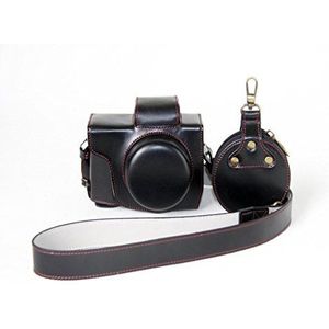 Beschermende PU-lederen cameratas tas voor Olympus Pen Lite E-PL8 EPL8 met 14-42 mm EZ F3.5-5.6 lens met draagriem en geheugenkaarthouder zwart
