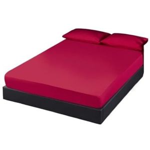 Waterdichte matrasbeschermer, waterdicht, effen hoeslaken, verstelbare matrashoezen, vier hoeken met elastiek, bedbescherming (kleur: roze, maat: 90 x 200 x 30 cm)