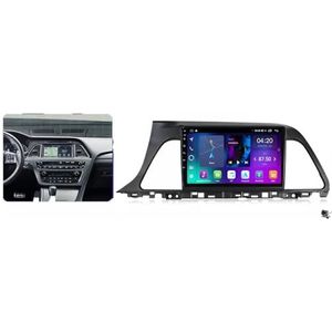 ZWCLSH Android Radio Compatibel met Hyundai Sonata 2014-2017 Autoradio GPS Navigatie 9 Inch QLED Touchscreen Draadloze Carplay Android Auto 4G LTE Wifi SWC DSP Achtercamera, B, 1NF