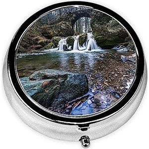 Nirvana Gedrukt Pillendoos, Mini Kleine Pil Case Draagbare Geneeskunde Pil Organizer Reizen Pillendoos met 3 Componenten