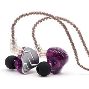 Linsoul KZ ZSN Pro Dual Driver 1BA+1DD hybride metalen koptelefoon HIFI In-Ear Monitor met afneembare 2-pins kabel, Zin Alloy Panel