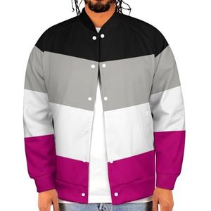Asexual Pride Community Vlag Grappige Mannen Baseball Jacket Gedrukt Jas Zachte Sweatshirt Voor Lente Herfst