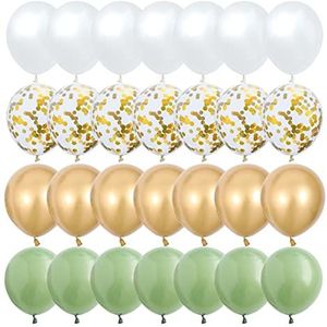 Ballonnen 40 stks10inch avocado sage groene ballonnen parel wit goud confetti ballon bruiloft douche verjaardagsfeestje decoraties Heliumballonnen (Size : Avocado Green)