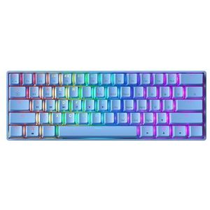 GK61 Mechanisch Gaming Toetsenbord - 61 Toetsen Multi Color RGB Verlichte LED Backlit Bedraad Programmeerbaar voor PC/Mac Gamer (Gateron Mechanisch Bruin, Blauw)