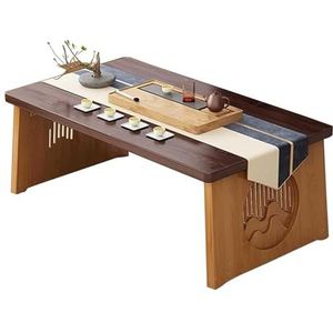 Rechthoekige salontafel massief houten lage tafel 60cm,70cm,80cm bijzettafel Premium Japanse meditatietafel Opvouwbare theetafel