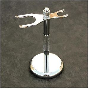 YKMYXZ, Scheermeshouder Praktische zilveren scheerborstelstandaard for heren, mode roestvrijstalen scheerkwasthouder, mannelijk 15,2 cm lang scheermesborstelset