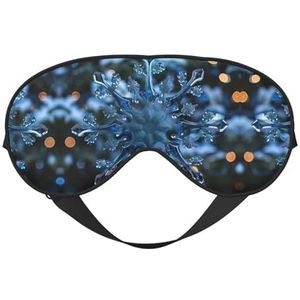 Blauw kerstslaapmasker met sneeuwvlok, verstelbaar, ademend, modieus oogmasker voor een comfortabele slaapervaring