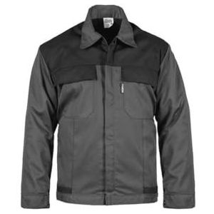 VITO - Werkjas, grijs/zwart, maat L, polyester/katoen, 4 zakken