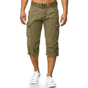 Indicode Heren Nicolas Check Cargo Shorts | 3/4 korte broek met riem Dired Herb M
