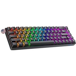Ranked Master M65 HE 65% | Rapid Trigger Technology | Magnetisch Mechanisch Gaming Toetsenbord | 68 RGB LED-toetsen voor PC/Mac Gamer | US Layout (Zwart, Clear Switch)