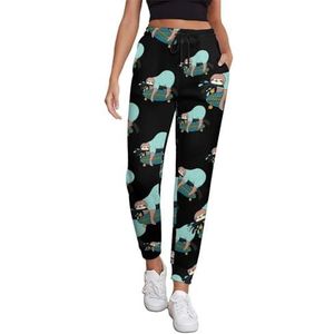 Skater Luiaard Joggingbroek Voor Vrouwen Hoge Taille Joggers Casual Lounge Broek Met Zakken Voor Workout Running