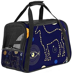Reistas voor huisdieren, draagbare huisdierentas - Opvouwbare stoffen reistas voor huisdieren Nachtelijke hemel Eenhoorn sterrenbeeld