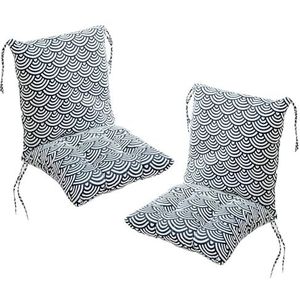 40 x 80 cm set van 2 stoelkussens met achterbank, rugkussen met riemen, lage rugkussen, kussenkussen for tuinstoel, afneembaar rugkussen(Color:19)