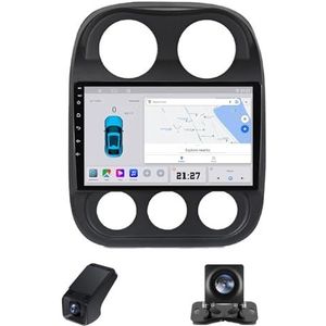 Android autoradio geldt voor Jeep Compass 1 2009-2015 Wireless Carplay Android Auto,10 inch 2.5D touchscreen auto radio met GPS navigatie stuurwiel afstandsbediening(NF-1)