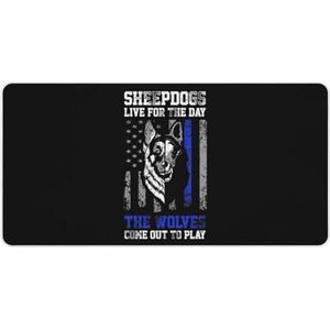 Sheepdogs Blue Line USA Vlag Mode Bureau Muismat Antislip Gaming Muismat Accessoires Decor 30x60cm