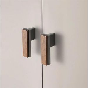 LIANKUOD Zwarte walnoot luxe kast handvat houten meubels handvat keuken kast handgrepen kast knop 1 stuk (kleur: G2103-128 mm, maat: 6 stuks)