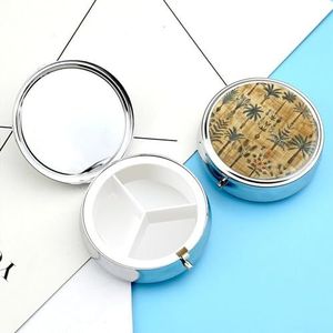 Pillendoosje pillendoosje voor vrouwen, wekelijkse pillenorganizer met 3 compartimenten, verschillende plantenpatronen, kleine pillendoos, pillendoos, draagbare vitaminehouderdozen voor op reis,