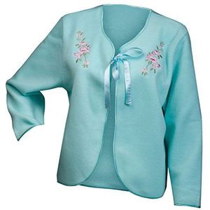 Slenderella Dames Zachte Polar Fleece Lint Tie Bed Jas Bloemen Geborduurd Detail Huis Jas
