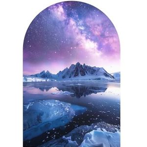 DEQORI Behang met poollichtdromen, zelfklevend, 100 x 150 cm, textielcanvas, verwijderbaar, decoratief en vormvast, voor woonkamer, kantoor, hal of kinderkamer