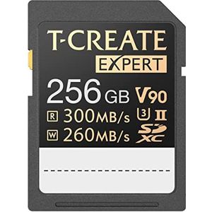 TEAMGROUP T-Create Expert 256 GB SD-kaart UHS-II SDXC U3 V90 Leessnelheid tot 300 MB/s, ondersteunt 8K en 4K video compatibel met Canon Sony Nikon Panasonic Olympus digitale camera TTCSDX256GIIV9001