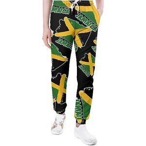 Jamaica Vlag Joggingbroek voor Mannen Yoga Atletische Jogger Joggingbroek Trendy Lounge Jersey Broek 4XL