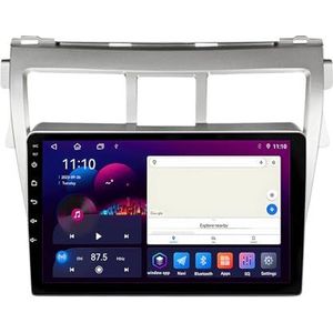 Android 13 GPS Navigation Stereo voor Toyota Vios 2007-2012 9 Inch 2 Din Car Stereo Radio met CarPlay AHD Omgekeerd beeld Bedieningselementen op het stuur Bluetooth(S1 1G+32G)