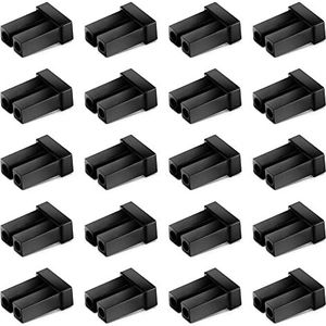 SFP SFP+ Ethernet stofkappen poortstekker voor LC Duplex poort, zwarte siliconen, 20 stuks