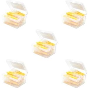 5 Set Van 40 Stuks Interdentale Borstel Soepele Push-Pull Plastic Tanden Borstels Handheld Mondhygiëne Tool Huishoudelijke Reizen Geel 0.4mm