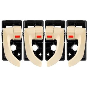 Deurgreep Auto-interieurdeurgreep links rechts voor achter chroom voor Hyundai voor Tucson 2005 2006 2007 2008 2009 Deurgrepen binne(4Pcs Set Beige)