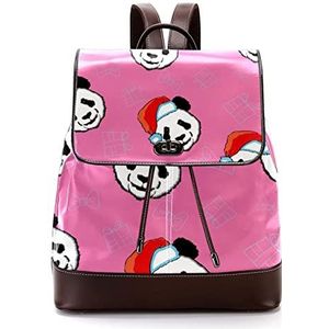 Gepersonaliseerde casual dagrugzak tas voor tiener reizen business college panda roze, Meerkleurig, 27x12.3x32cm, Rugzak Rugzakken
