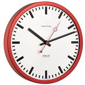 Hermle Stationslocomotief 30471-360870 radiografisch, rood, diameter 30 cm x 5 cm