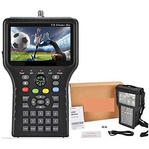 Satellietzoeker V8 Finder Max Satelliet Signaal Finder DVB-S/S2/S2X H.265 Satelliet Locator 4.3 Inch 1080p Acm Vs V8 Finder 2/pro(Nero)