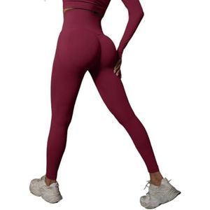OXOLAMRIN Yogalegging voor dames, yogabroek met hoge tailleband, meerkleurig, verschillende maten, bordeauxrood (wine red), L