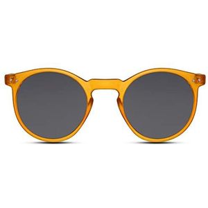 Cheapass Zonnebrillen Rond Mat Oranje Frame met Donkere Lenzen UV400 bescherming Vintage Heren Dames