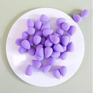 50 stuks Mini Beauty Egg Makeup Blender Zachte kleine make-upspons Cosmetische bladerdeeg for make-up concealer Vloeibare foundation schoonheidstools (Color : Purple)